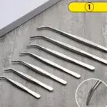 Stainless-Steel-Tweezers-with-Curved-Pointed-Serrated-Tip-Home-Medical-Dental-Garden-Daily-Kitchen-Precision-Tweezer-3 מלקחיים פינצטה איכותית מנירוסטה מעוגלת / ישרה לטיפול בצמחים (גדלים שונים 14 עד 20 ס”מ)