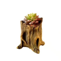 Cute-Mini-Wooden-Cement-Plant-Flower-Pot-Garden-Home-Office-Decor-Planter-Small-Bonsai-Pots-Home-4 עציץ דמוי גזע עץ ריאליסטי לבונסאי וסוקולנטים עשוי שרף (Resin) - עיצוב כפרי דקורטיבי לשולחן