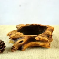 Cute-Mini-Wooden-Cement-Plant-Flower-Pot-Garden-Home-Office-Decor-Planter-Small-Bonsai-Pots-Home-5 עציץ דמוי גזע עץ ריאליסטי לבונסאי וסוקולנטים עשוי שרף (Resin) - עיצוב כפרי דקורטיבי לשולחן