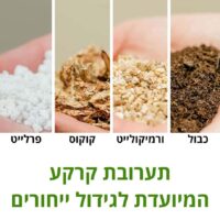 תערובת קרקע המיועדת לגידול ייחורים סוקולנטים וקקטוסים תערובת שתילה מיוחדת לייחורים מקדמת השרשה זרעים והנבטה המכילה כבול | קוקוס טחון | פרלייט | ורמיקולייט