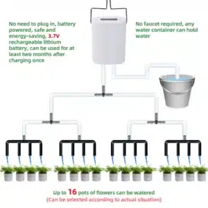 kf Sc25f3db9f38e449d9e6bead47d8cc88fQ Automatic Plant Flower Watering Pump Home Sprinkler Drip Irrigation Device 2 4 8 16 Heads Pump