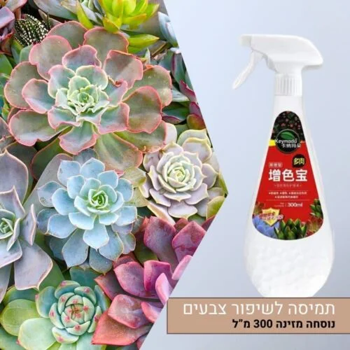 שיפור ויצירת צבעים טבעיים לצמחי סוקולנטים 300 מ”ל שיפור ויצירת צבעים טבעיים לצמחי סוקולנטים 300 מ”ל