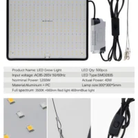 kf-Sabd774e3638e4769bb0712c7fe9ad07fl.webp מנורת גידול LED מקצועית לצמחים 1200W ספקטרום אור מלא בכיסוי עד 3 מר