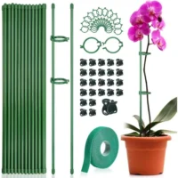 kf-Se893d08dbb2d4489ace1c8b10e2e75105-Plant-Stakes-Plant-Support-Stakes-Suitable-for-Indoor-Outdoor-Plants-Green-Plant-Stick-Support-Potted-Plants סט 15 מוטות תמיכה מקצועיים עם קליפסים - מושלם לסחלבים ולשאר צמחי הבית והגינה הדורשים תמיכה
