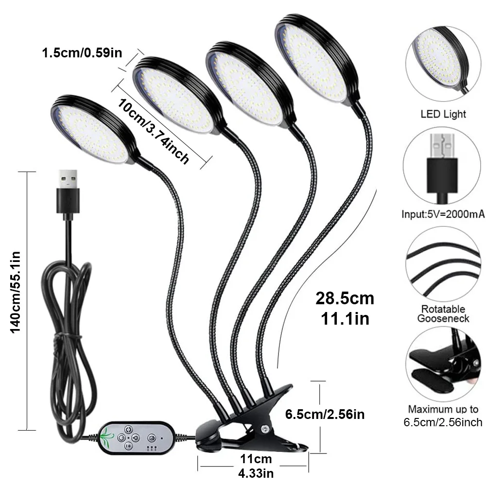 kf-Scdaff7f3831d4b1fb5ea9c794f6f2852P תאורת LED חכמה לצמחים - ספקטרום אור מלא 4000K אור שמש, טיימר, שליטה מלאה על תנאי הגידול