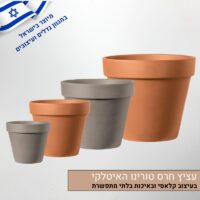 עציץ חרס טורינו האיטלקי עציץ חרס טורינו האיטלקי