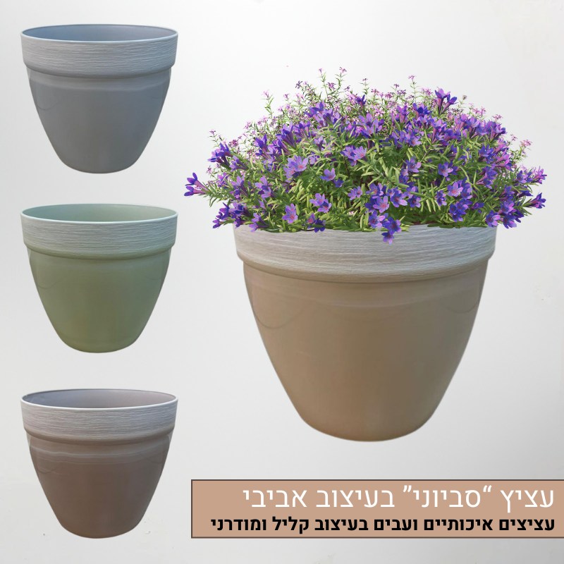 עציץ סביוני איכותי במראה אביבי עדין עציץ סביוני איכותי במראה אביבי עדין