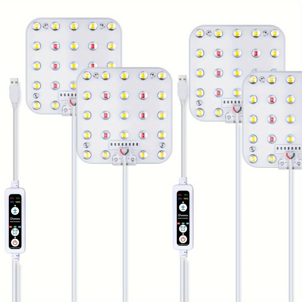 product-fancy-d4906e9a-b22f-4297-b738-098409566527 2 מנורת גידול מקצועית לצמחים מבית DOMMIA בעלות ספקטרום אור מלא וטיימר חכם - CRI 95 לנראות טבעית של הצמח