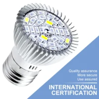 מנורת LED לגידול צמחים - ספקטרום אור מלא לגידול וצמיחה מושלמת E27 (אור סגול)