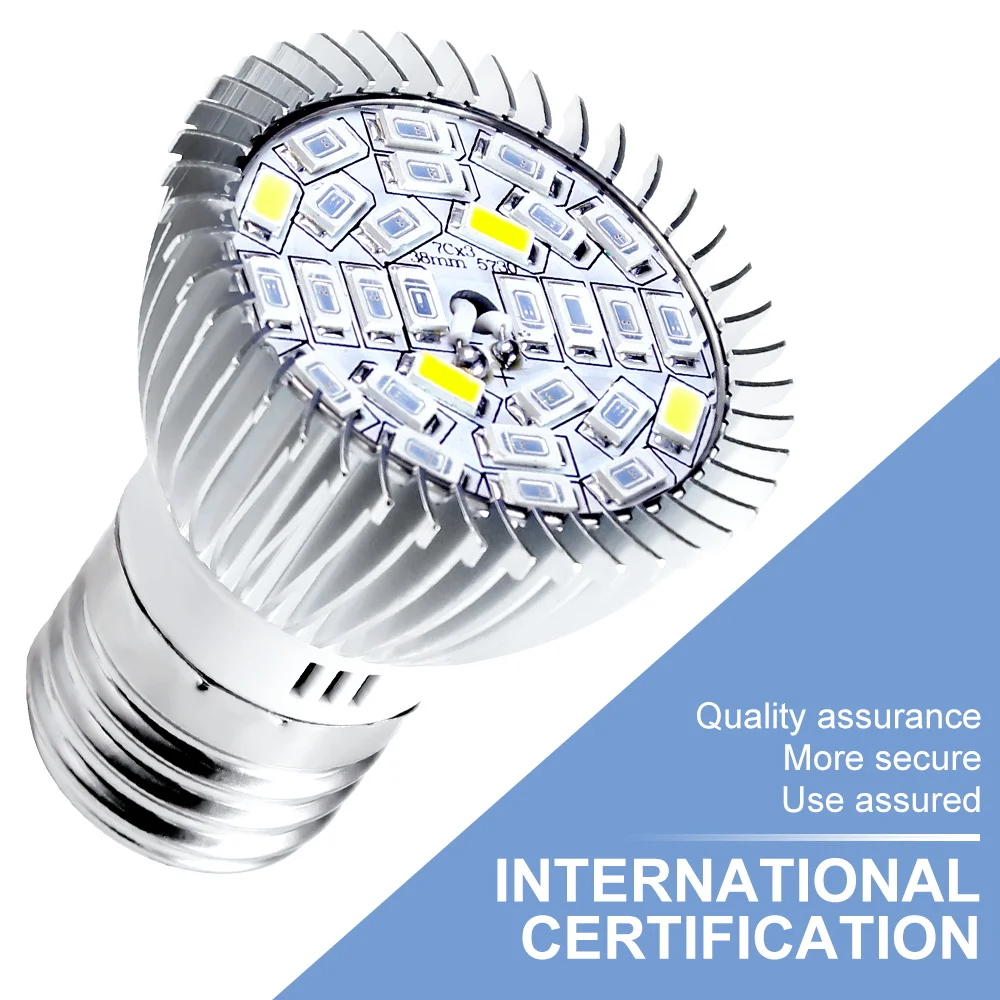 מנורת LED לגידול צמחים - ספקטרום אור מלא לגידול וצמיחה מושלמת E27 (אור סגול)