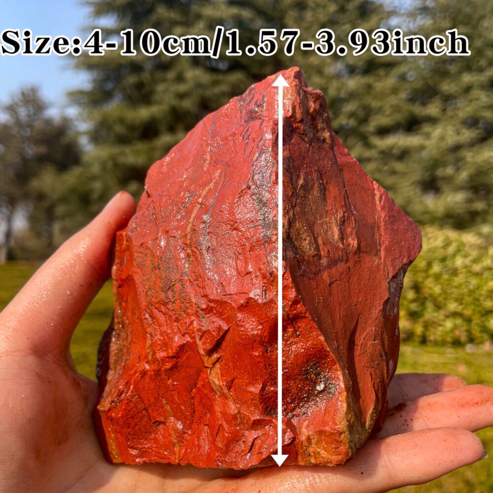 אבן Red Jasper אדומה טבעית גדולה לעיצוב ויצירה בגדלים שונים