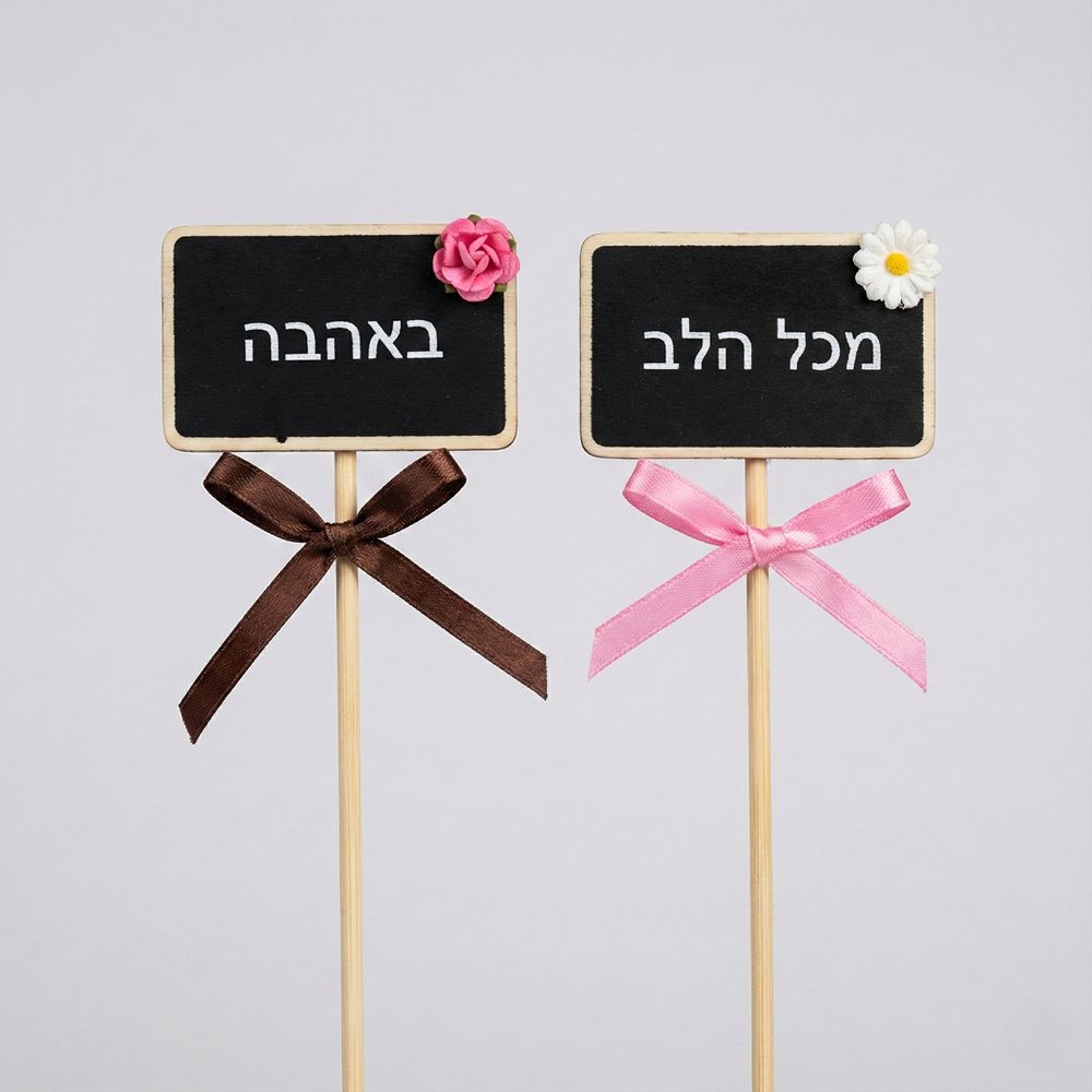 שלטים לעציץ עם ברכה באהבה ומכל הלב שלטים לעציץ עם ברכה באהבה ומכל הלב