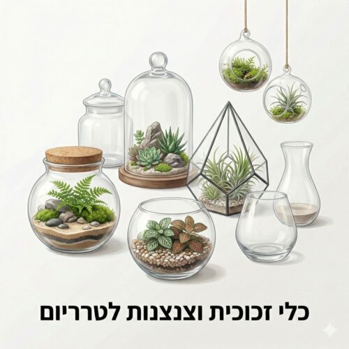 כלי זכוכית וצנצנות לטרריום