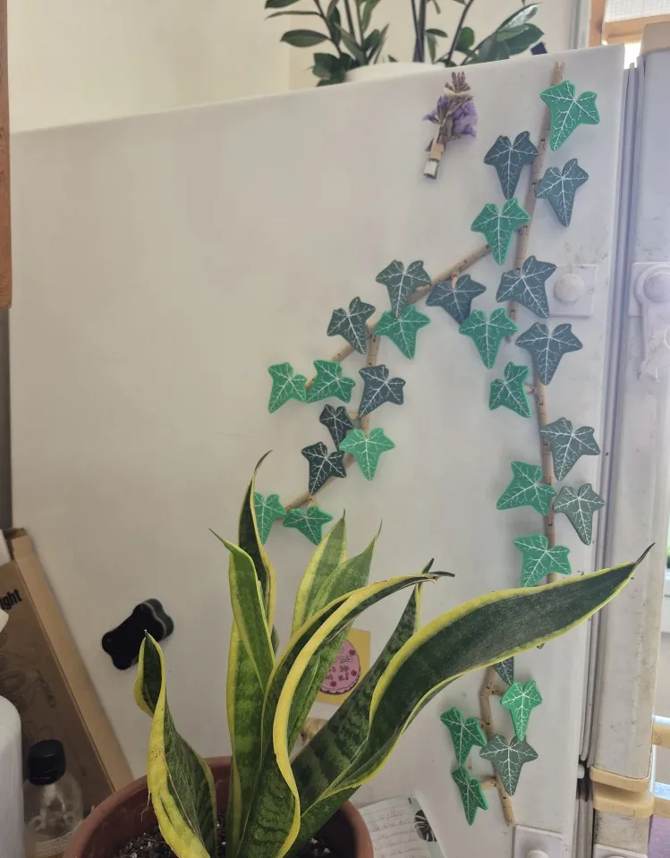 מגנט למקרר עם גבעולי ארטיקולציה מודפסים בטכנולוגיית 3D עלה איווי צמחים מגנט למקרר נעילת המקרר קישוט photo review