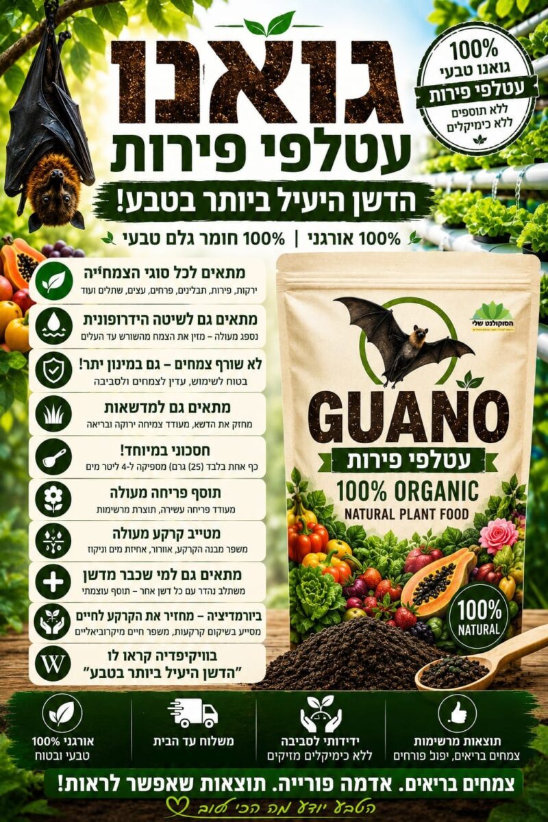 גואנו עטלפי פירות אורגני וטבעי (3) גואנו עטלפי פירות אורגני וטבעי (3)